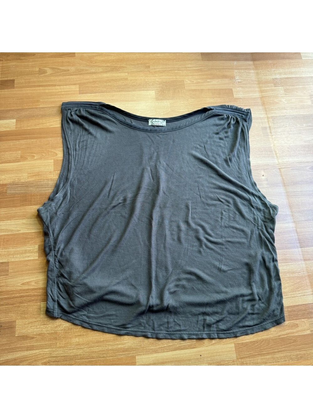 Free people sleeveless, black cropped tank top size large